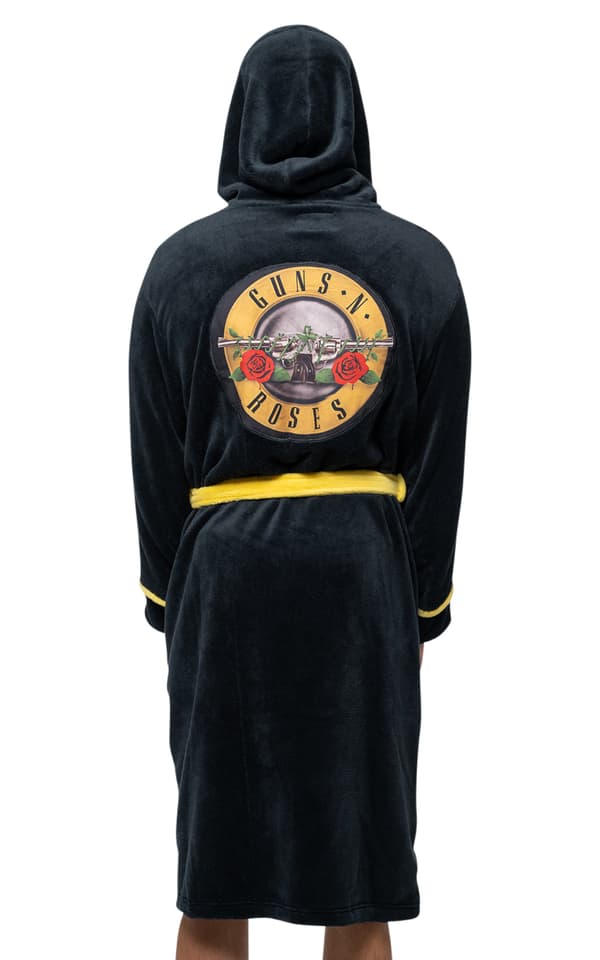 Guns N Roses Bathrobe Classic Logo Official Black super soft fleece Unisex