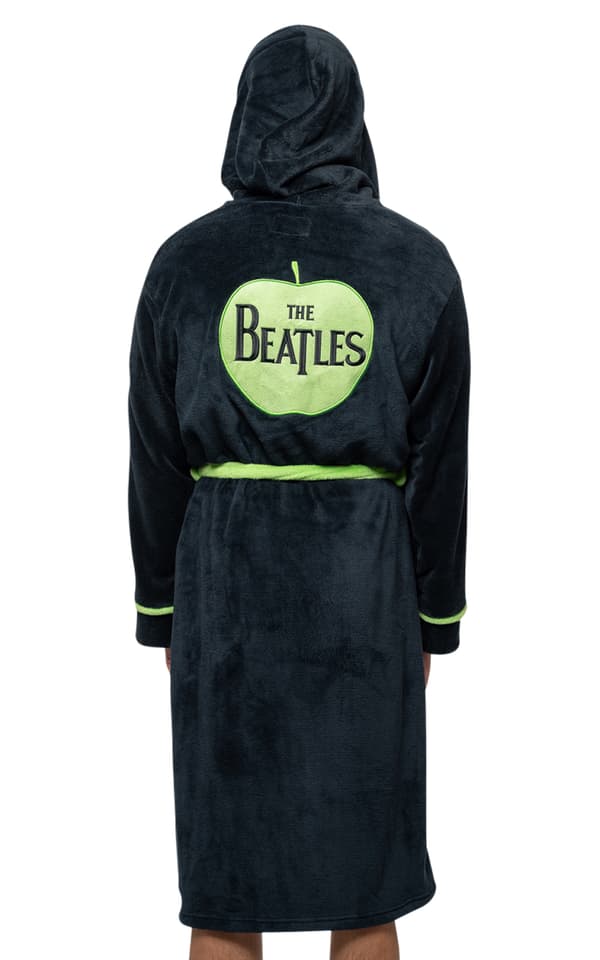 The Beatles Bathrobe Apple Logo Official Black super soft fleece Unisex