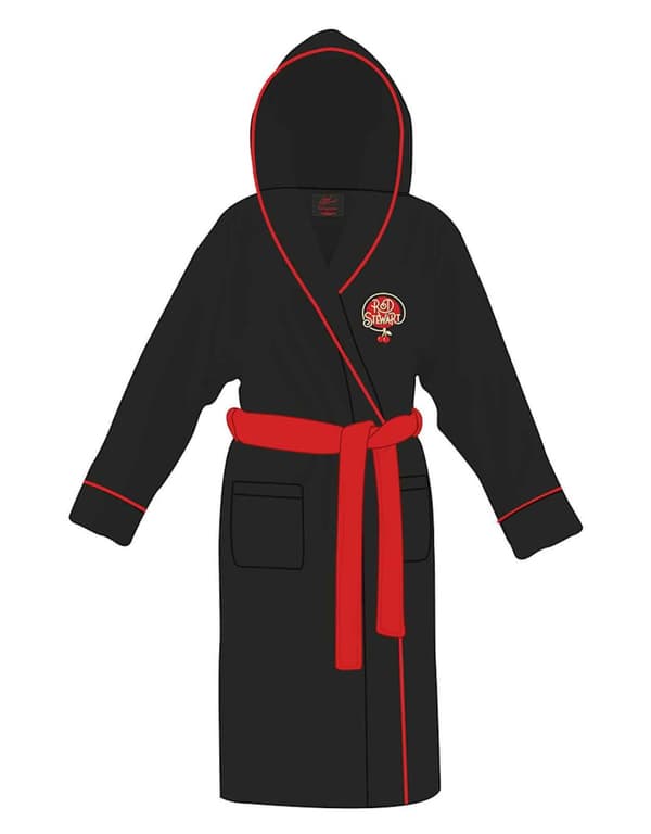 Rod Stewart Bathrobe Cherries Logo Official Black super soft fleece Unisex