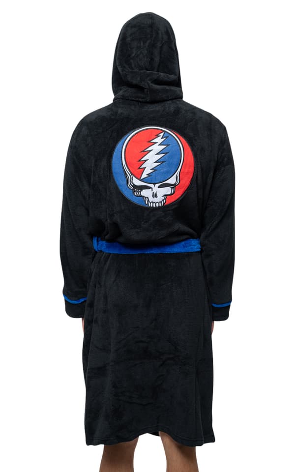 Grateful Dead Bathrobe Steal Your Face Band Logo Official Black Unisex