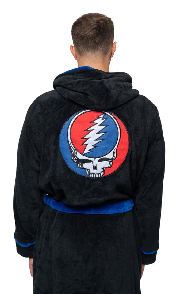 Grateful Dead Bathrobe Steal Your Face Band Logo Official Black Unisex