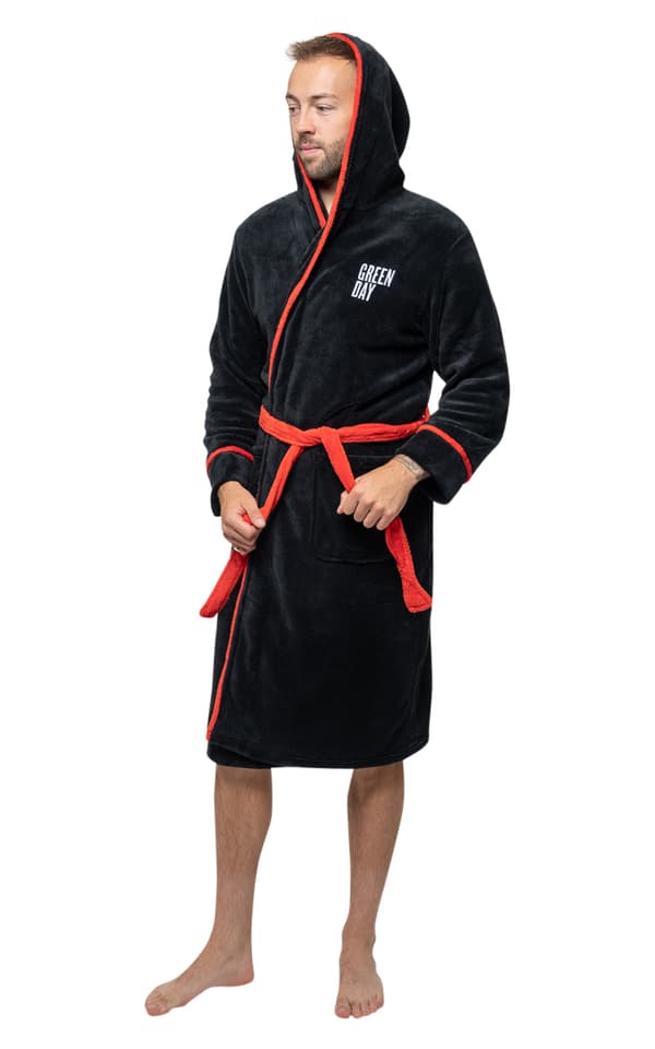 Green Day Bathrobe American Idiot Band Logo Official Black Unisex