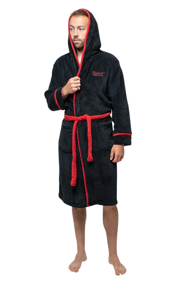 Slipknot Bathrobe Band Logo and Tribal S Back print Official Unisex Black