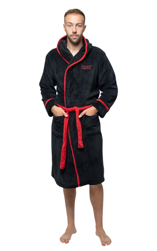 Slipknot Bathrobe Band Logo and Tribal S Back print Official Unisex Black Black M