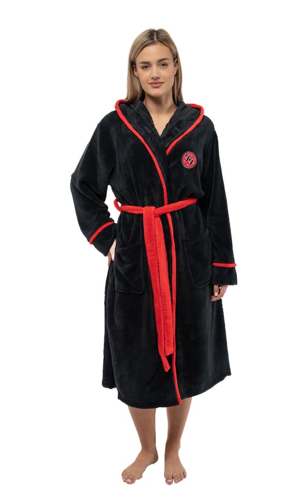 Foo Fighters Bathrobe FF Band Logo Official Black super soft fleece Unisex