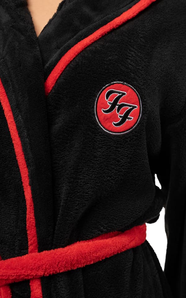 Foo Fighters Bathrobe FF Band Logo Official Black super soft fleece Unisex
