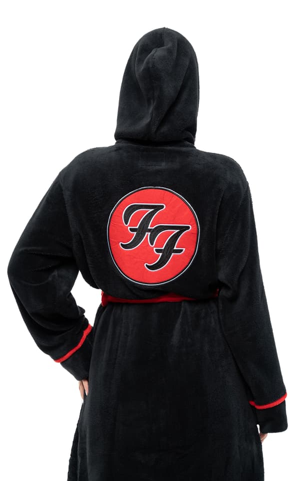 Foo Fighters Bathrobe FF Band Logo Official Black super soft fleece Unisex