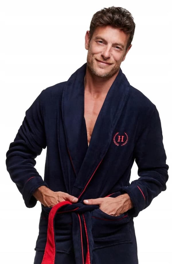 Henderson herrbadrock bastumorgonrock polyester morgonrock med fickor