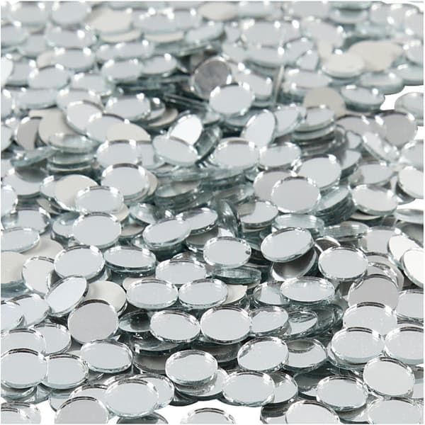 Spejlmosaik, rund, diam. 10 mm, tykkelse 2 mm, 500 stk./ 1 pk.