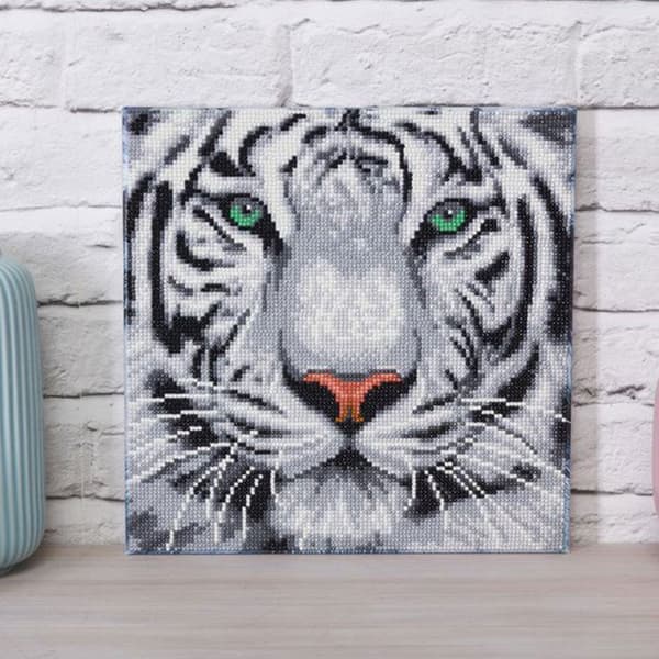 Kit för Diamanter - Kristalldekoration - Snöleopard - 30x30cm - Både för kvinnor och män - Vuxen
