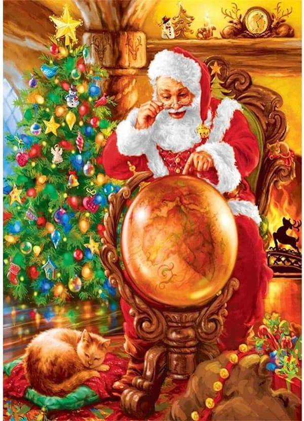 Diamond Painting / Diamantmålning 30x40cm - Tomte Julafton