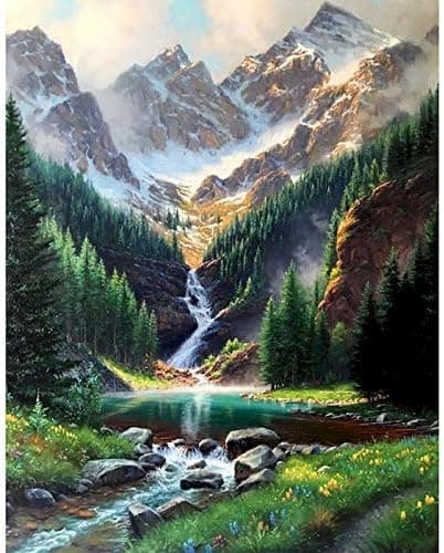 Diamond Painting / Diamantmålning 30x40cm - Vattenfall Natur