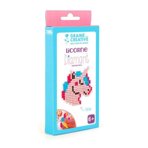 Unicorn Diamond Mosaic Kit - Creative Seed - För barn från 5 år - Orange och Rosa