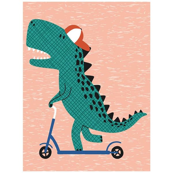 Diamantmålningssats för barn Dino sparkcykel 15 x 20 cm