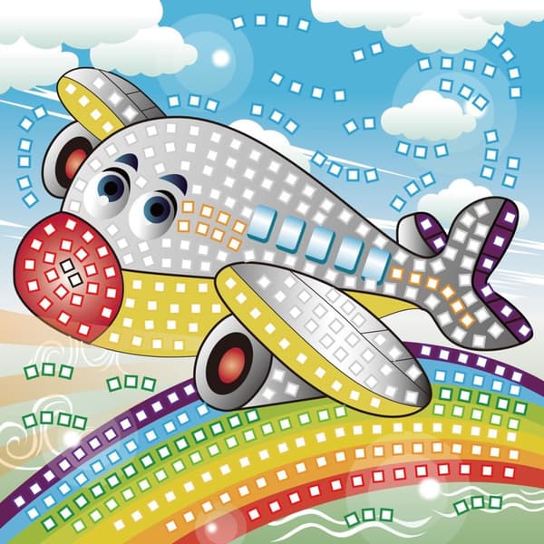 Glitter Foam Mosaik Flygplan Fun&Joy