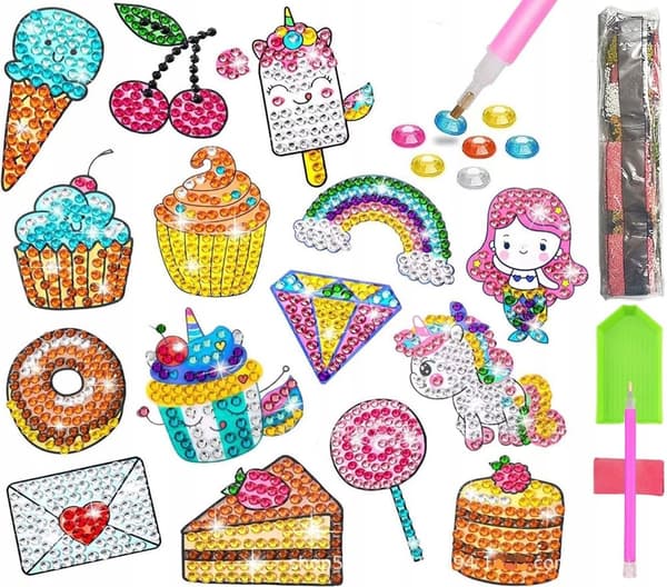 5D DIAMANTBRODERI Set BARN Klistermärken PUSSEL