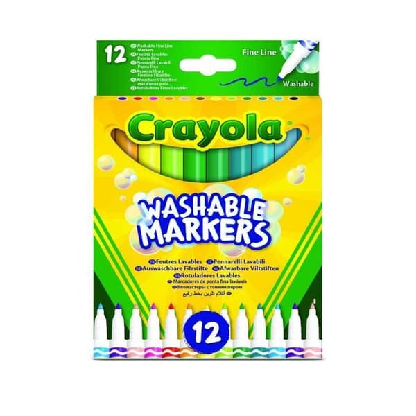 CRAYOLA SET MED 12 TVÄTTBARA MARKERINGAR FIN SPICK 58-6671