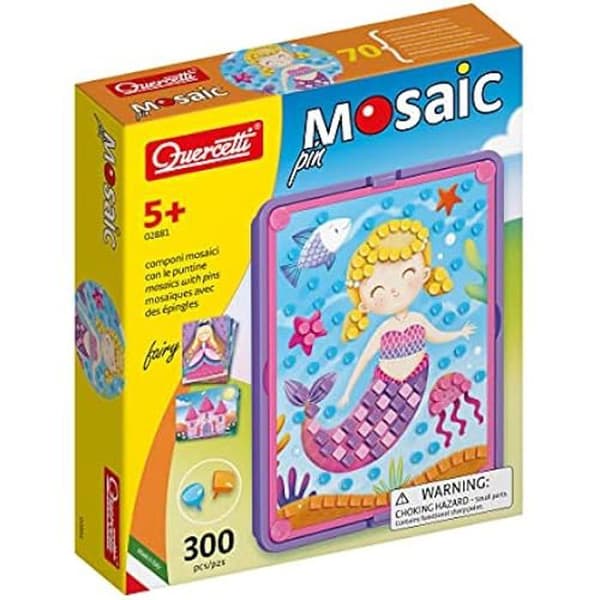 Kreativt spel - Quercetti - 2881 Mosaic Pin Fairy Tales - Färgglada stift - 8 mosaikmodeller