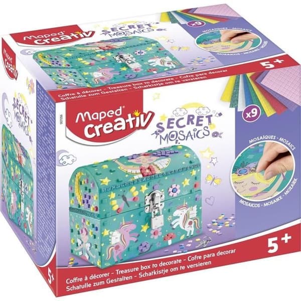 Creative Secret Mosaics Smyckeskrin - MAPED - Med mosaikklistermärken - För barn från 5 år och uppåt