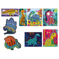 Miniatyrbild 3 av 4: Kreativt kit - Janod - Dinosauriemosaiker - Gul - 8 målningar - 1400 skummosaiker