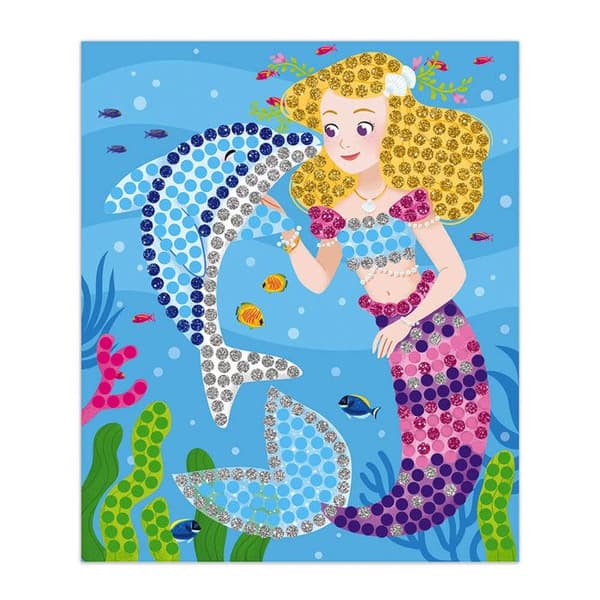 Creative Kit - Delfiner och sjöjungfrur mosaik - JANOD - Från 7 år - Manuell aktivitet för barn