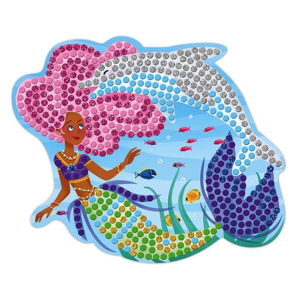 Creative Kit - Delfiner och sjöjungfrur mosaik - JANOD - Från 7 år - Manuell aktivitet för barn