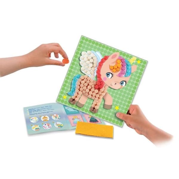 PLAYMAIS Unicorn mosaik - PLAYMAIS varumärke - Stimulerar kreativitet och utvecklar smidighet - 100% biologiskt nedbrytbar