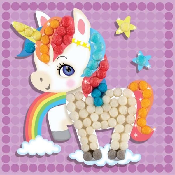 PLAYMAIS Unicorn mosaik - PLAYMAIS varumärke - Stimulerar kreativitet och utvecklar smidighet - 100% biologiskt nedbrytbar