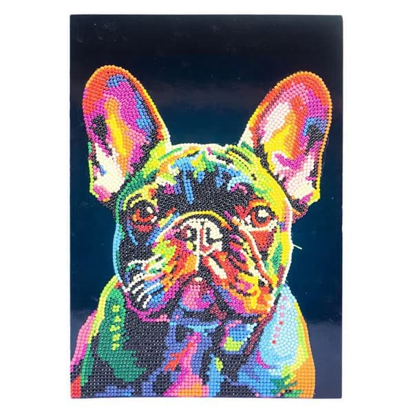 Kit mosaik Diamantiny - 96023 - Bulldog Målning med siffror, Flerfärgad, 21 x 29,7 x 0,3 cm.