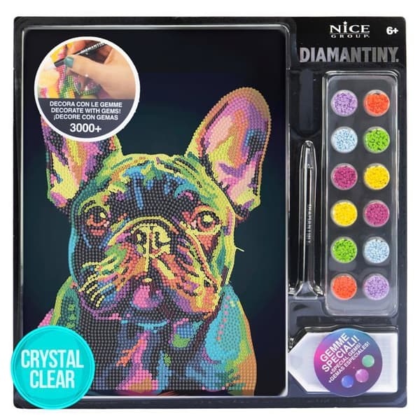 Kit mosaik Diamantiny - 96023 - Bulldog Målning med siffror, Flerfärgad, 21 x 29,7 x 0,3 cm.