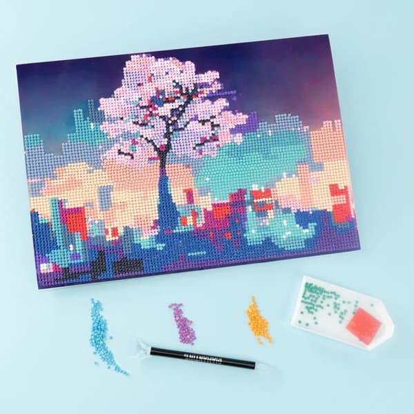 Kit mosaik Diamantiny - 96313 - Landskap Måla med Siffror, Multikolor, 21 x 29,7 x 0,3 cm
