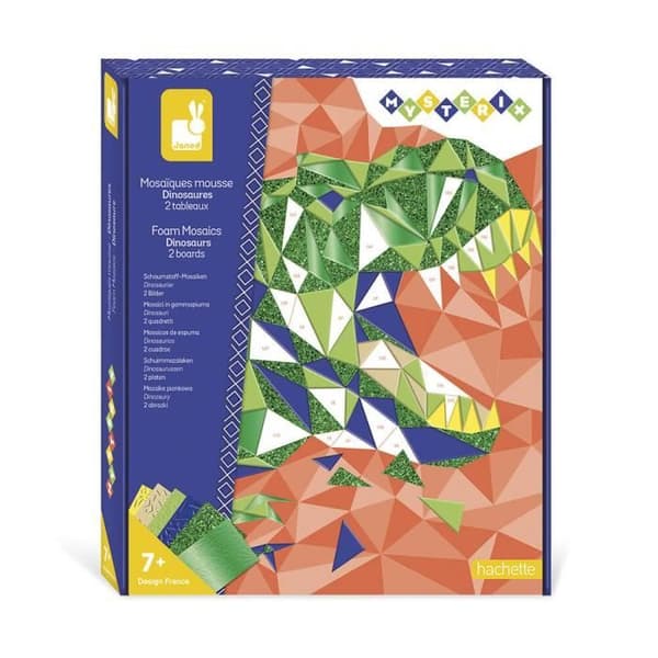 Mysterix Creative Kit Dinosaur Foam Mosaics JANOD - Kreativ fritid för barn - 7 år