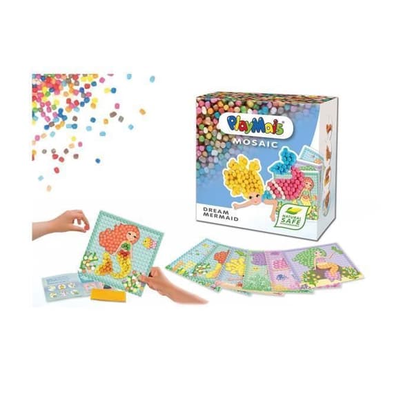 PlayMais Mosaic - PlayMais - Sjöjungfru - 2300 flingor - 6 kort att dekorera - Flerfärgad