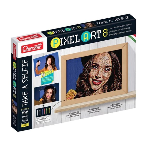 Quercetti mosaikspel - 0774 - Pixel Art 8 Ta en selfie, Mosaikspel