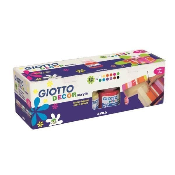 Gouache kit - GIOTTO - 936188 - 12 akryl gouacher - Flerfärgad - 25 ml