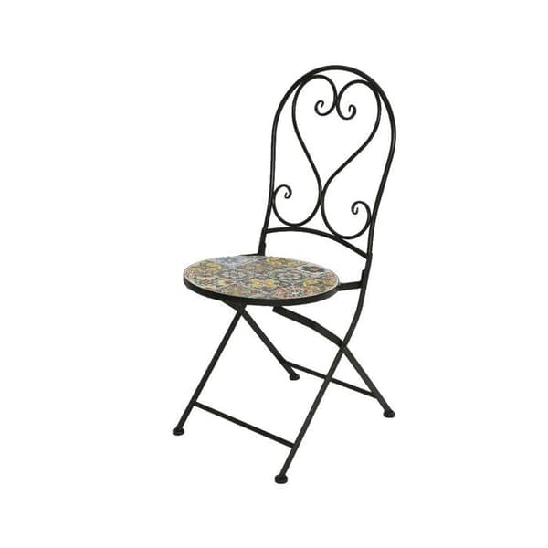 FOLDABLE CHAIR BRAGA WITH MOSAIC DECORATION 39X47X94CM