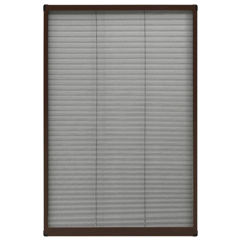 vidaXL Plisserat insektsnät för fönster aluminium brun 60x160 cm
