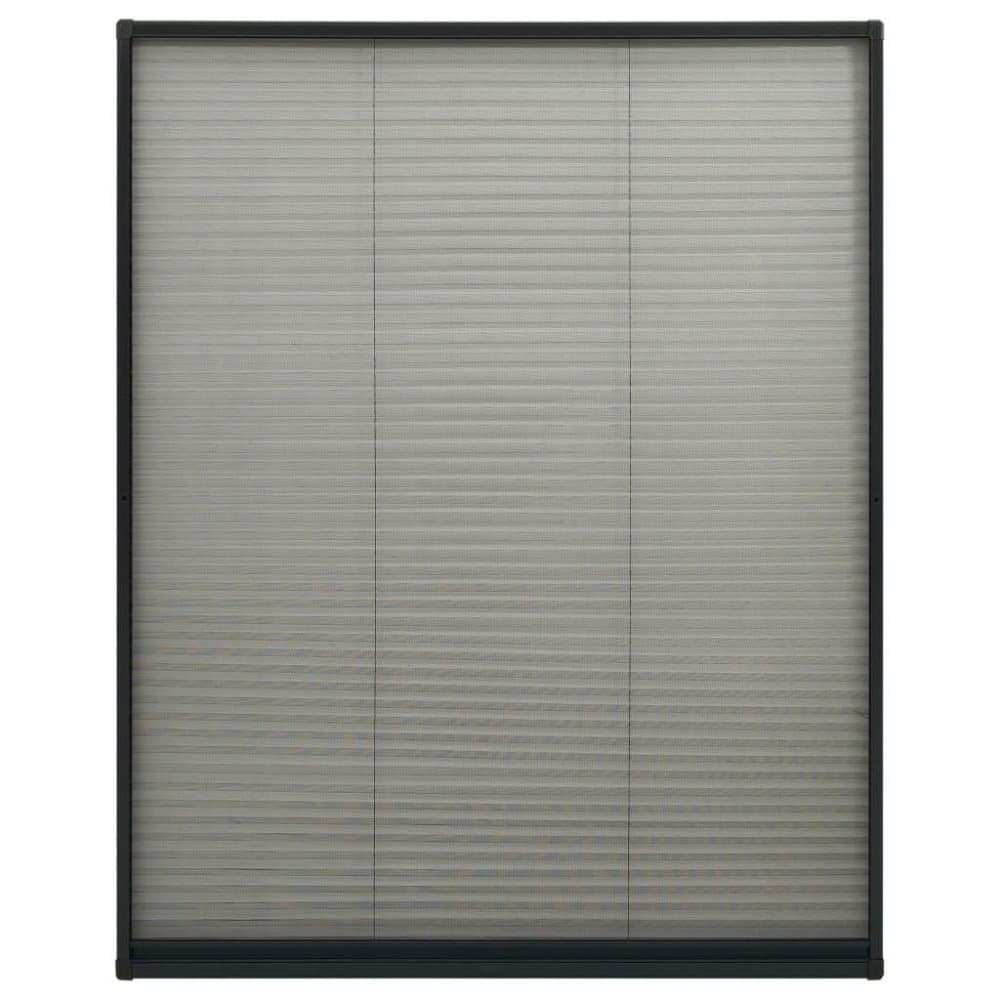 vidaXL Plisserat insektsnät för fönster aluminium antracit 100x160 cm