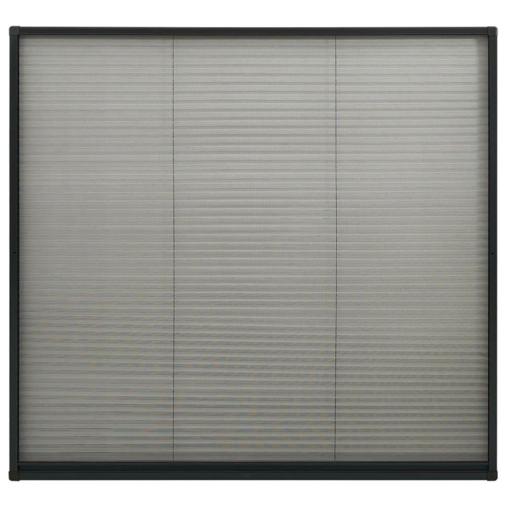 vidaXL Plisserat insektsnät för fönster aluminium antracit 130x100 cm