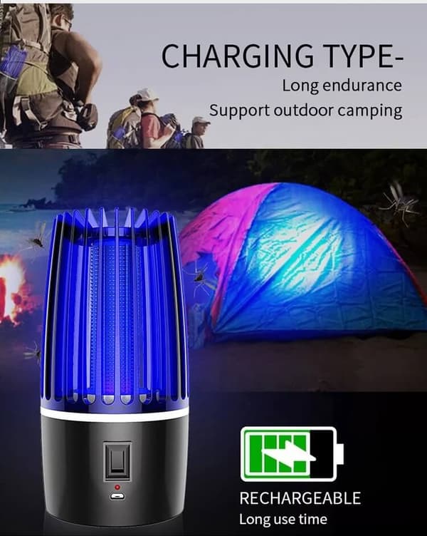 Kannettava hyttyslamppu UV-A-LEDillä 60m2