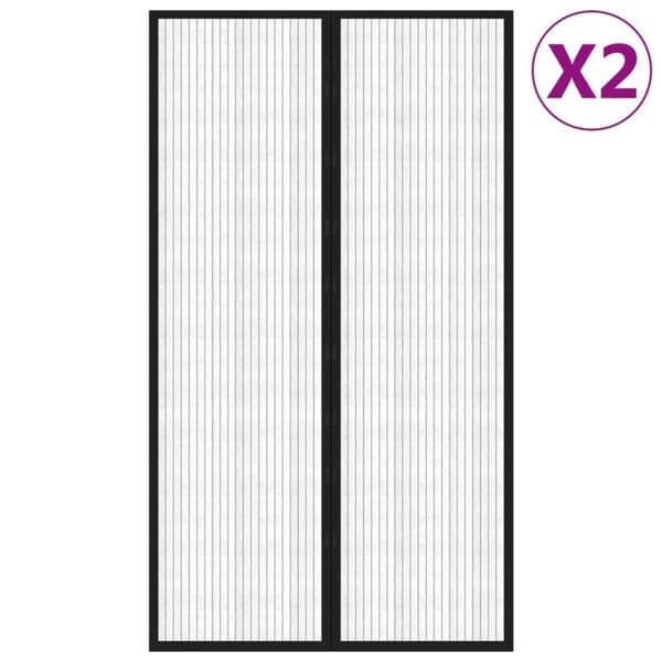 vidaXL Hyönteisverhot oveen 2 kpl magneettikiinnitys musta 200x80 cm