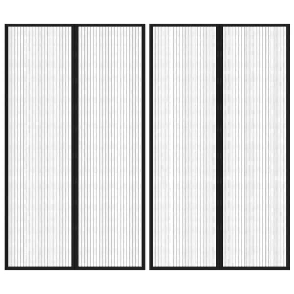 vidaXL insektnet til dør 2 stk. med magneter 200x80 cm sort