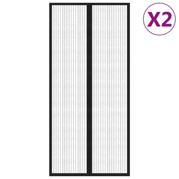 vidaXL Hyönteisverhot oveen 2 kpl magneettikiinnitys musta 210x90 cm
