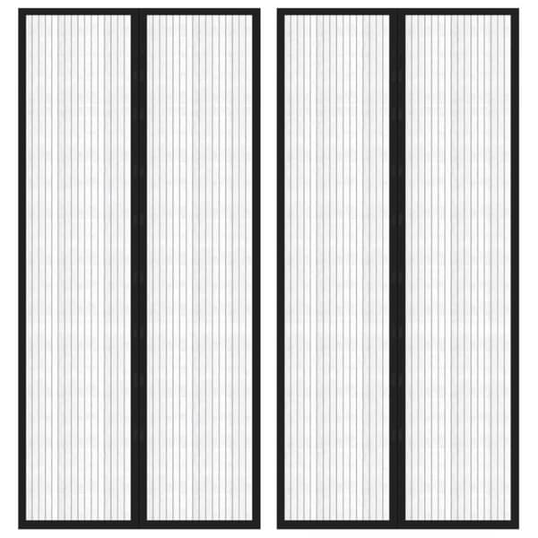 vidaXL insektnet til dør 2 stk. med magneter 210x90 cm sort