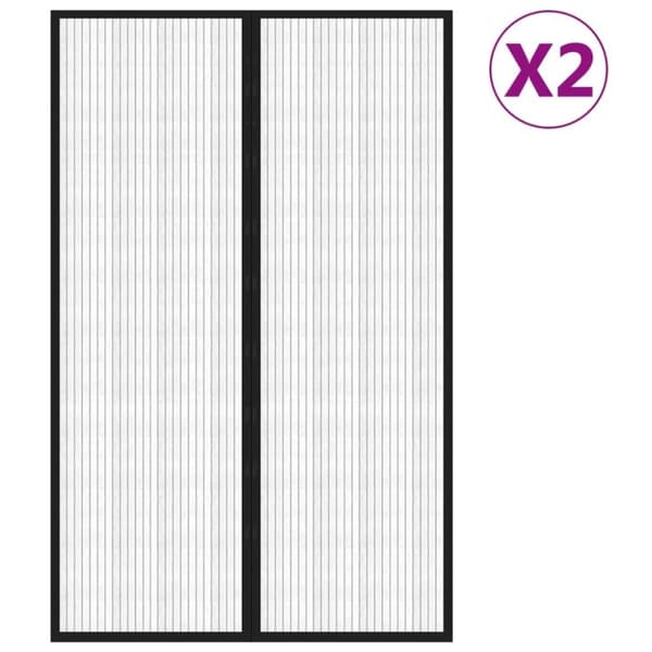 vidaXL Insektsdraperier 2 st med magneter svart 220x130 cm