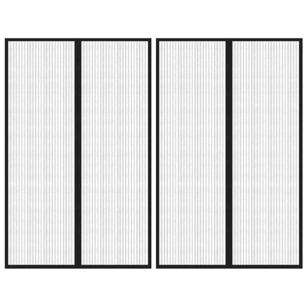 vidaXL Insektsdraperier 2 st med magneter svart 220x130 cm