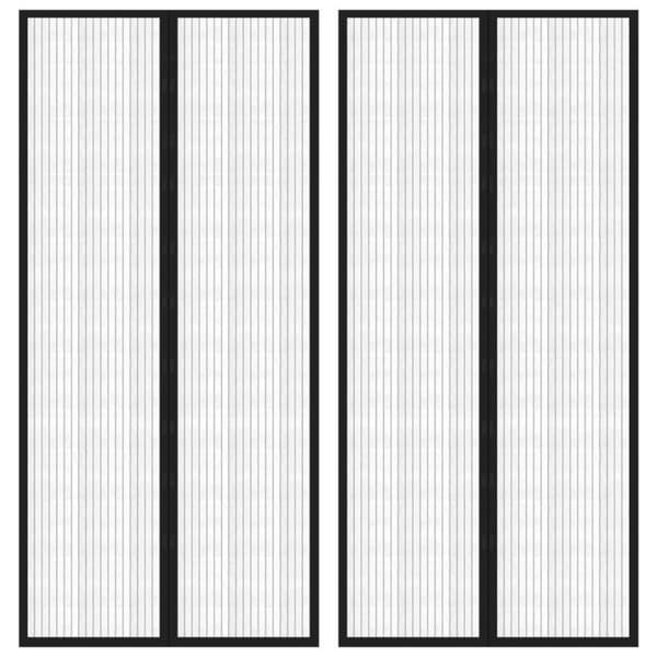 vidaXL Insektsgardiner for dør 2 stk med magnetblokker svart 220x110cm