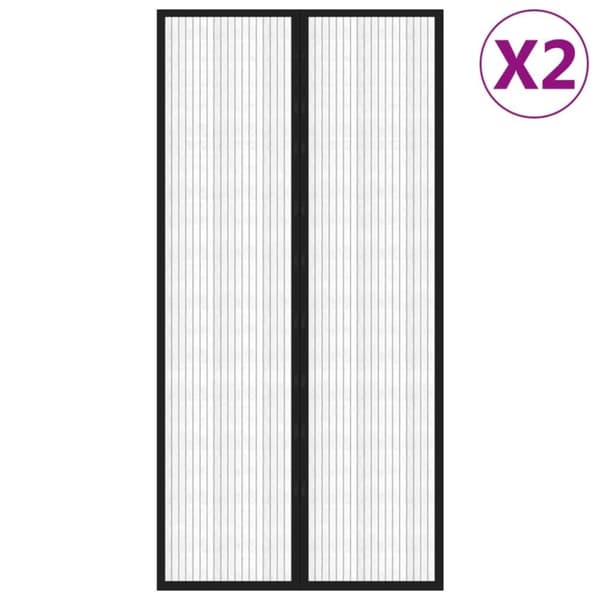vidaXL Hyönteisverhot oveen 2 kpl magneettikiinnitys musta 220x100 cm