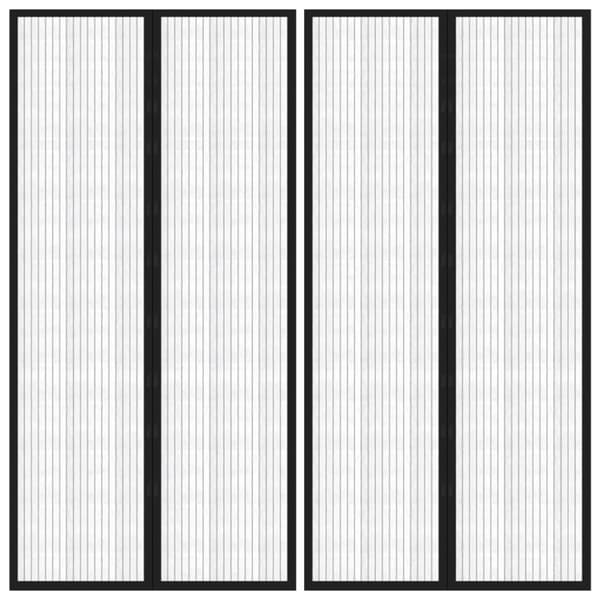 vidaXL Hyönteisverhot oveen 2 kpl magneettikiinnitys musta 220x100 cm