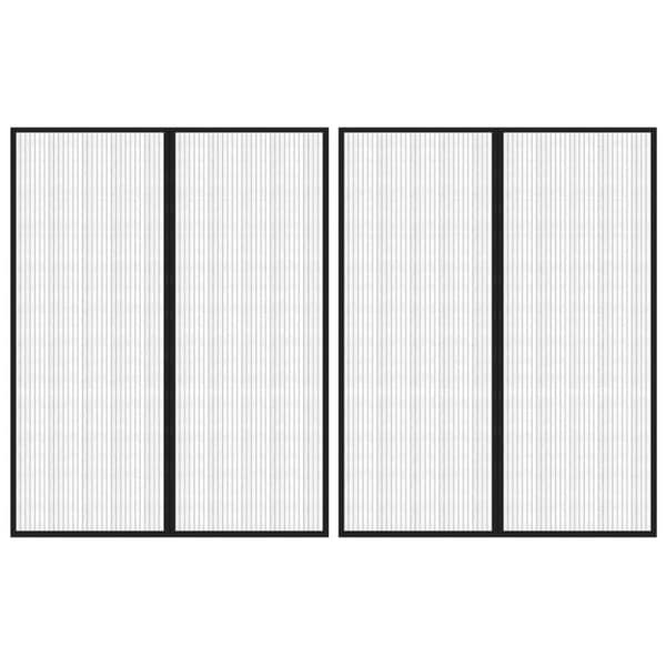 vidaXL Insektsgardiner for dør 2 stk med magnetblokker svart 230x160cm